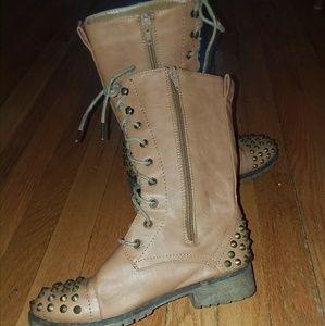 Faux leather studded boots size 6